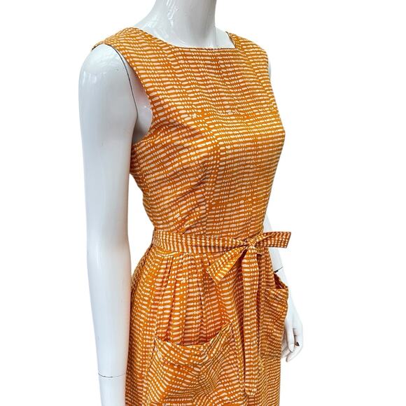 Vintage 1960’s Handmade Tangerine Cotton Wrap Dress, Medium - Picture 6 of 10